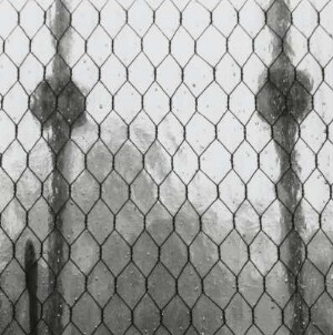 Untersuchungshaftanstalt des Ministeriums für Staatssicherheit der ehem. DDR. Gitterstäbe hinter Drahtglasscheibe