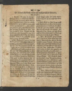 Es lauten aber diese unter uns auffgerichtete Artickul, wie folget: