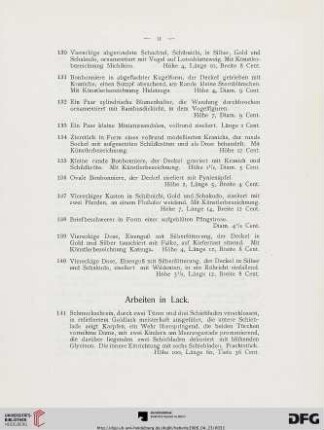 Arbeiten in Lack (Nr. 141-170)