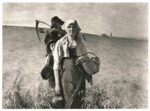 Heimkehrende Landleute : Scholtz, Julius : Heimkehrende Landleute. Öl auf Leinwand, 53 x 75,5 cm (bezeichnet unten rechts: Jul. Scholz)