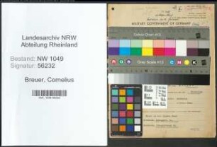 Entnazifizierung Cornelius Breuer , geb. 20.02.1896 (Metzger)