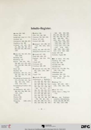 Inhaltsregister