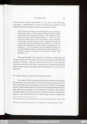The Implementation of the Young Armenian Ideology