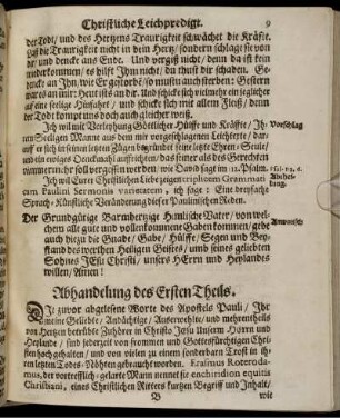 Abhandlung des Ersten Theils