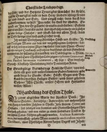 Abhandlung des Ersten Theils