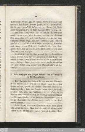 3. Das Versetzen der jungen Bäume aus der Saamen- in die Baumschule.