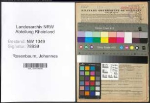 Entnazifizierung Johannes Rosenbaum , geb. 00.00.0000 (Richter)