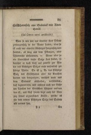 Hirschhornsalz aus Salmiak mit Knochenöl (Sal Cornu cervi artificiale)