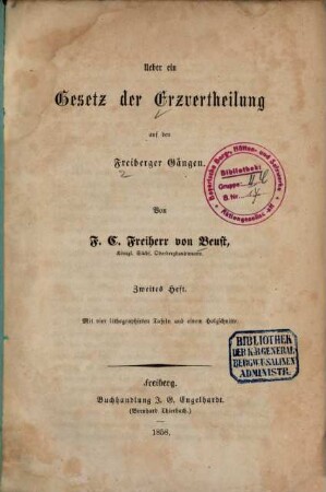 Ueber ein Gesetz der Erzvertheilung auf den Freiberger Gängen, 2