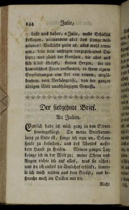 Der siebzehnte Brief. An Julien. - Der achtzehnte Brief. Von Julien.