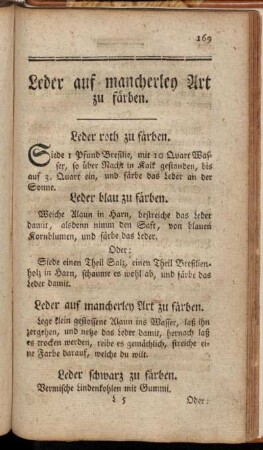 Leder auf mancherley Art zu färben.