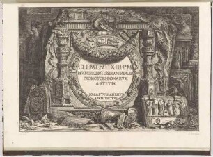 Widmung an Clemens XIII, aus der Folge "Antichità d’Albano e di Castel Gandolfo"