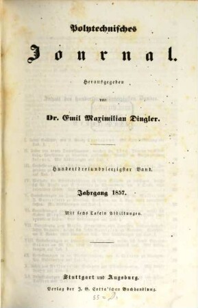 Polytechnisches Journal. 143. 1857