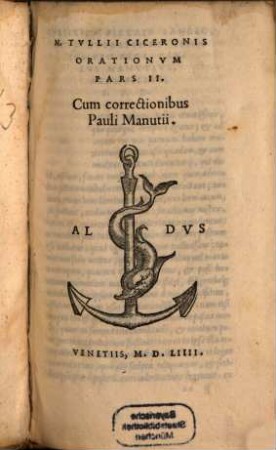 M. Tullii Ciceronis Orationum Pars ..., 2