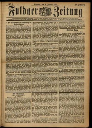 Ausgabe vom Sonntag, den 08. Januar 1893.