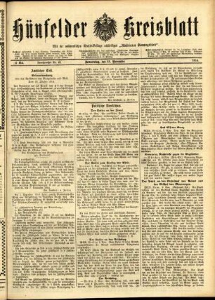 Ausgabe vom Donnerstag, den 12. November 1914.