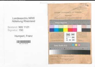 Entnazifizierung Franz Humpert , geb. 03.12.1906 (Steuerinspektor)