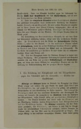 I. Die Erhebung des Königthums und des Bürgerstandes gegen den Lehnsadel und die Hierarchie. - Sinken des Papstthums