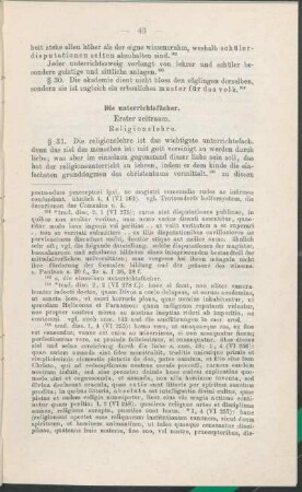 Die unterrichtsfächer. Erster zeitraum.