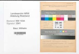 Entnazifizierung Wilhelm Baur , geb. 14.04.1907 (Oberleutnant)