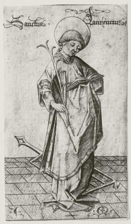Heiliger Laurentius : Meckenem, Israhel van : Heiliger Laurentius. Kupferstich. Dresden: Kupferstich-Kabinett