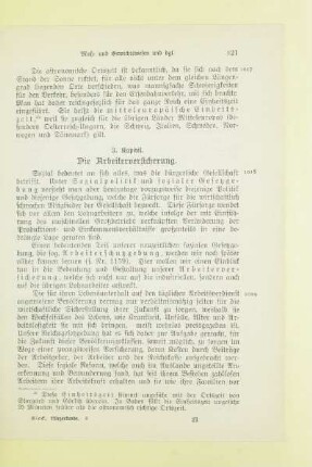 3. Kapitel. Die Arbeiterversicherung
