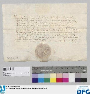 Barbara Markgräfin von Mantua stellt der Stadt Nürnberg Quittung aus über 750 fl. von ihrem Vater dem Markgrafen Johann von Brandenburg ererbtes Leibgeding.