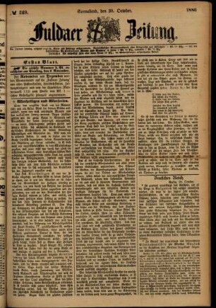 Ausgabe vom Samstag, den 30. Oktober 1886.
