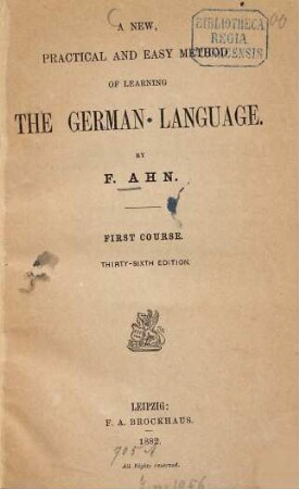 A new, pratical and easy method of learning the German language, 1