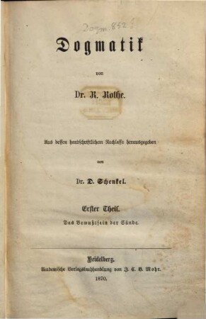 Dogmatik, 1. Das Bewußtsein der Sünde