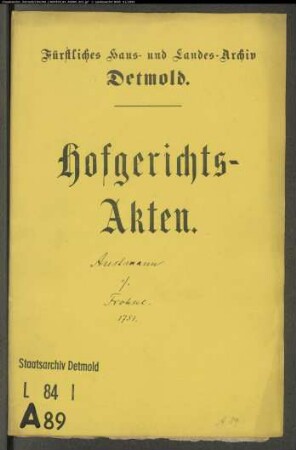 Austmann (Ostmann) zu Greste gegen Frohne zu Ehrdissen
