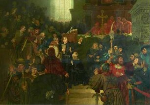 Luther nach seiner Rede auf dem Reichstag zu Worms