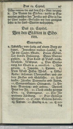 Das 12. Capitel. Von den Städten in Siberien