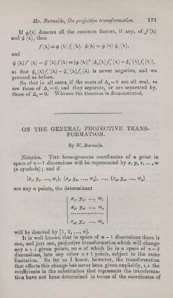 On the general projective transformation.