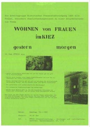 Wohnen von Frauen im Kiez gestern morgen