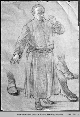 Studie für die Fresken in der Camera di Santa Caterina da Siena (Caterina wird von Jacopo beim Gebet überrascht)