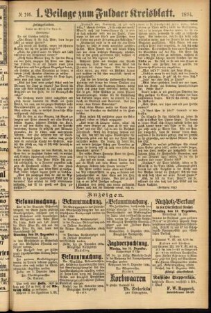 Zweite Ausgabe vom Samstag, den 08. Dezember 1894.