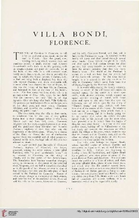 Villa Bondi, Florence [Text und Tafeln]