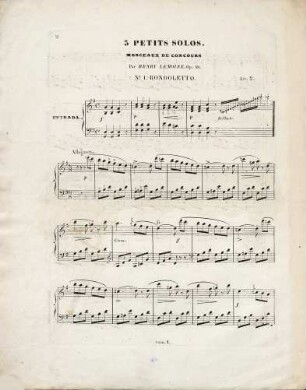 3 petits solos pour le piano : morceaux de concours ; pour les petites mains ; à l'usage des pensionnats de jeunes demoiselles ; op. 48, 1. Rondoletto