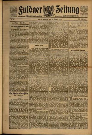 Erste Ausgabe vom Samstag, den 13. Januar 1906.