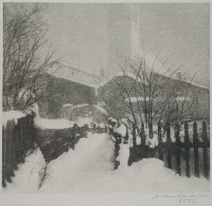 Motiv aus Hofgastein im Schnee (im Hintergrund die Kirche)