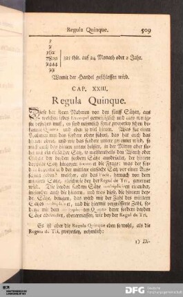 Cap. XXIII. Regula Quinque.