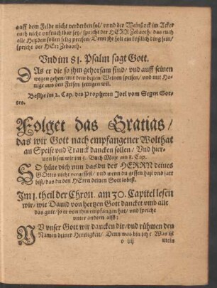 Folget das Gratias ...