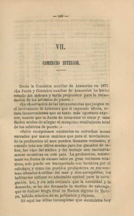 VII. Comercio interior