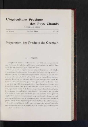 Préparation des Produits du Cocotier.