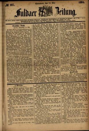 Ausgabe vom Samstag, den 10. Mai 1884.