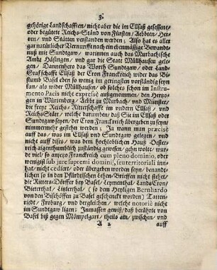 Appendix Pfürdtischer Deduction Oder Kurtze Anzeig- vnd Außführung, Ob in dem Instrumento Pacis durch das Sundtgaw auch die Gefürste vom hohen Stifft Basel herrührende Grafschafft Pfürdt verstanden, vnd der Cron Franckreich übergeben worden