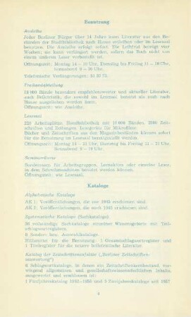 Benutzung ; Kataloge