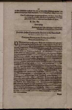 Fürstliche Hessen-Darmstadische Antwort an die Ritterschafft sub dato 29. Junii. Anno 1633