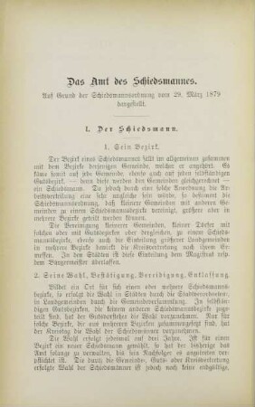 IV. Das Amt des Schiedsmannes.
